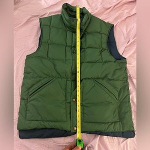 Mens Lands End Canvas 1963 Green NYLON Down Filled Puffer Vest Sz Large